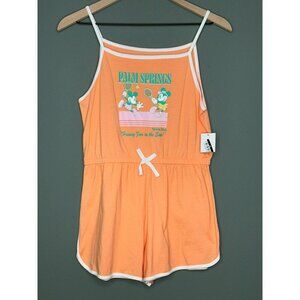 Disney Big Girls XL 14 Mickey Minnie Mouse Palm Springs Tennis Club Romper Short